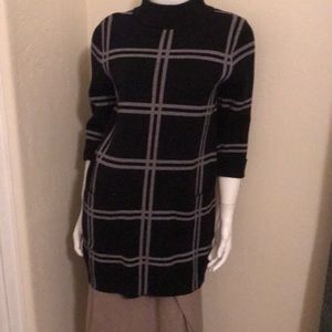 Anthropologie Black Striped tunic sweater size S
